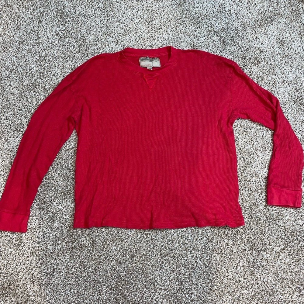 🚨Big ball sports men’s large red textured long sleeve